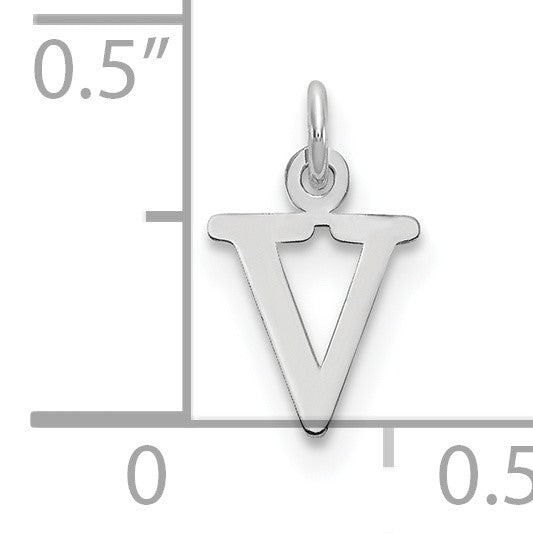 14kw Cutout Letter V Initial Pendant