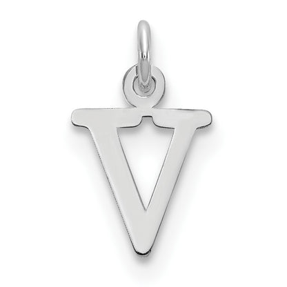 14kw Cutout Letter V Initial Pendant