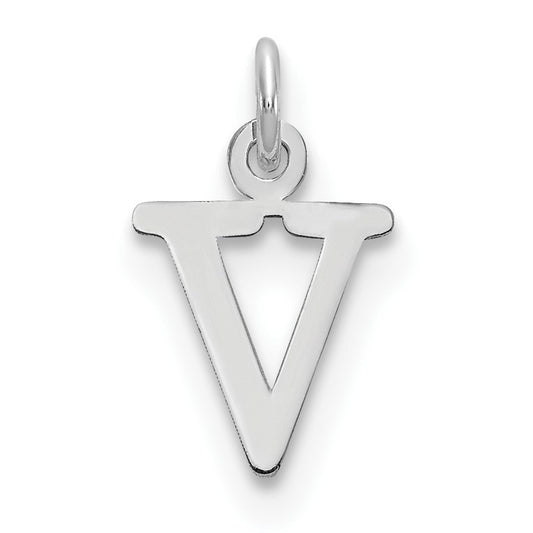 14kw Cutout Letter V Initial Pendant