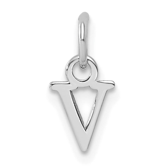 14kw Cutout Letter V Initial Pendant