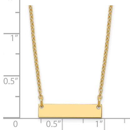 Sterling Silver/Gold-plated Small Blank Bar Necklace