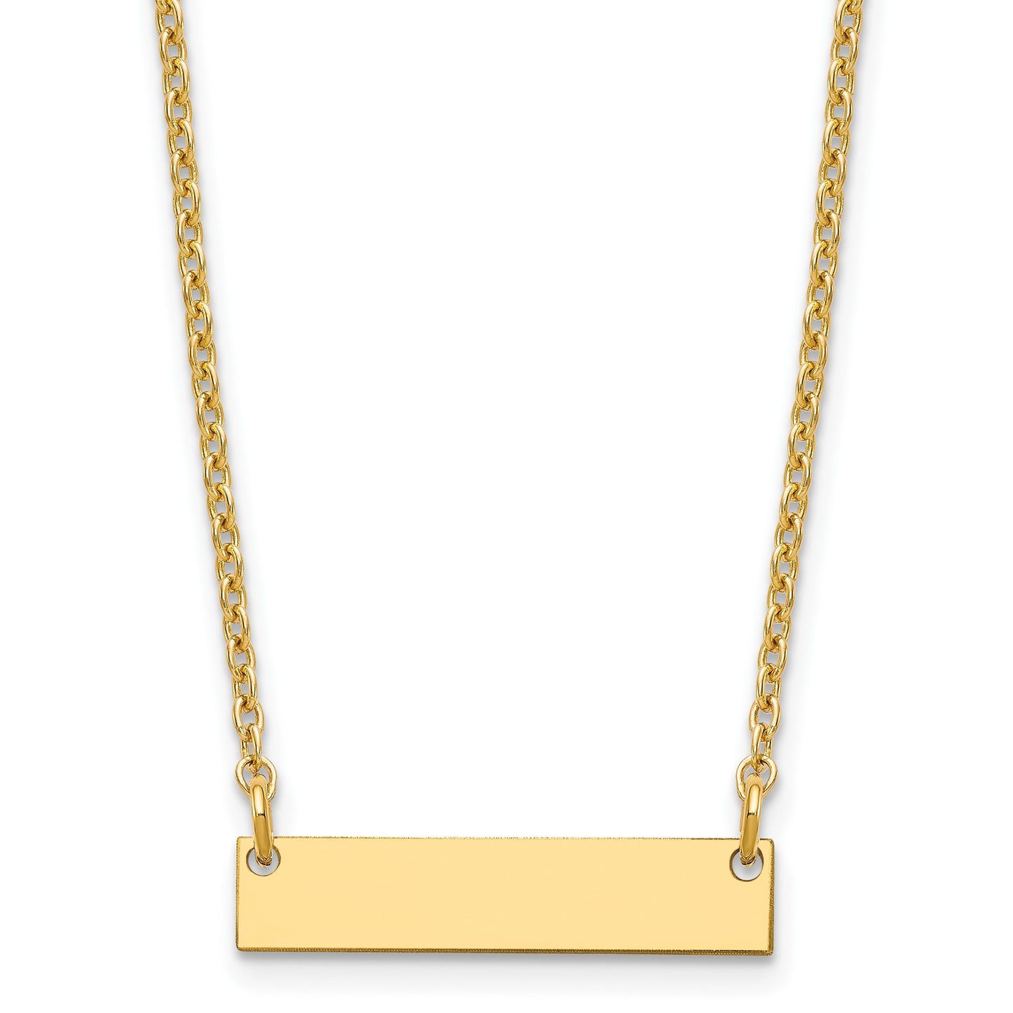 Sterling Silver/Gold-plated Small Blank Bar Necklace