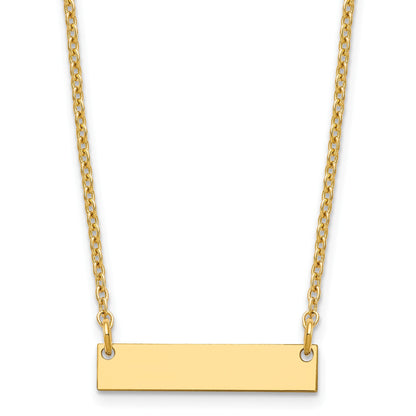 Sterling Silver/Gold-plated Small Blank Bar Necklace
