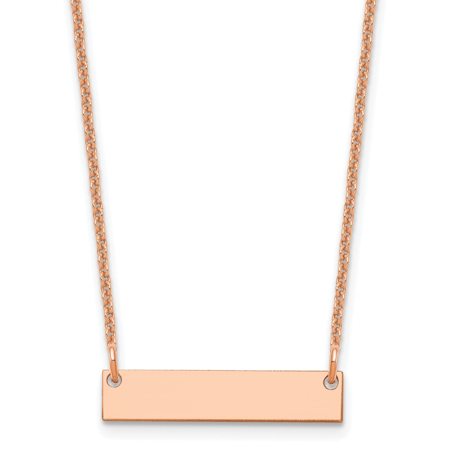 14k Rose Gold Small Blank Bar Necklace