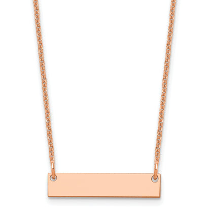 14k Rose Gold Small Blank Bar Necklace