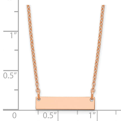 Sterling Silver/Rose-plated Small Blank Bar Necklace