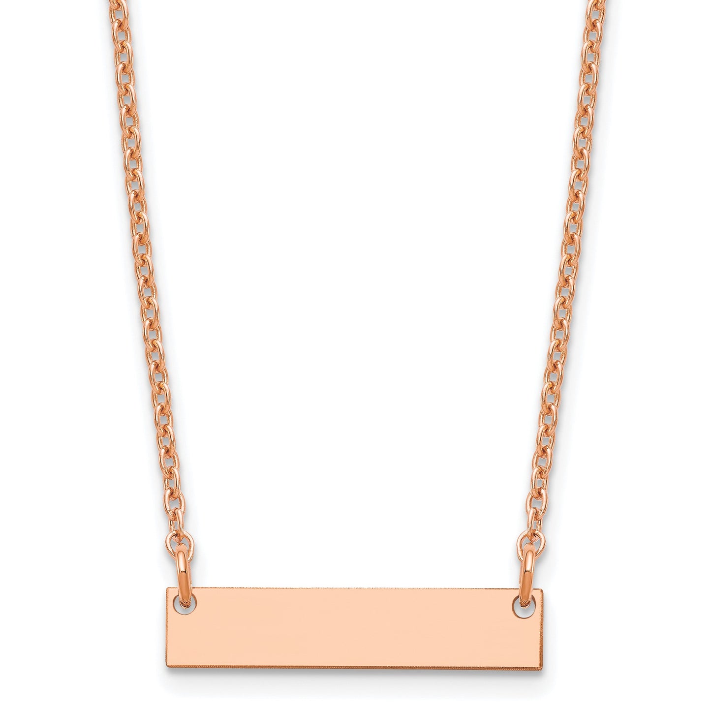 Sterling Silver/Rose-plated Small Blank Bar Necklace