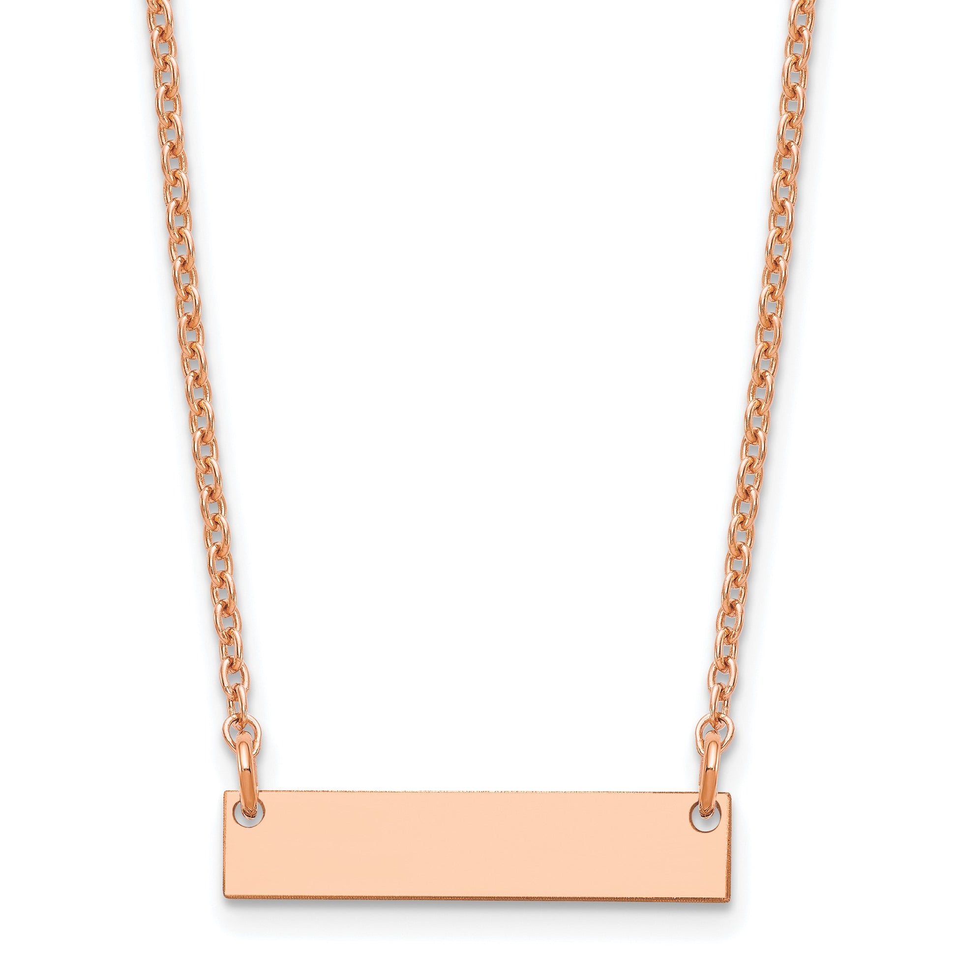 Sterling Silver/Rose-plated Small Blank Bar Necklace
