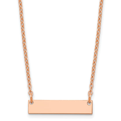 Sterling Silver/Rose-plated Small Blank Bar Necklace