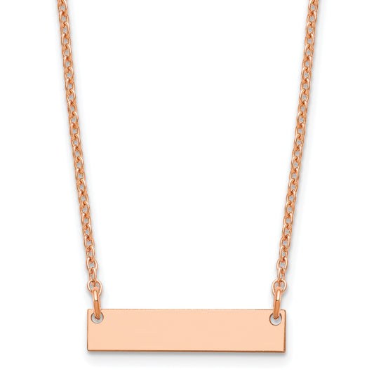 Sterling Silver/Rose-plated Small Blank Bar Necklace