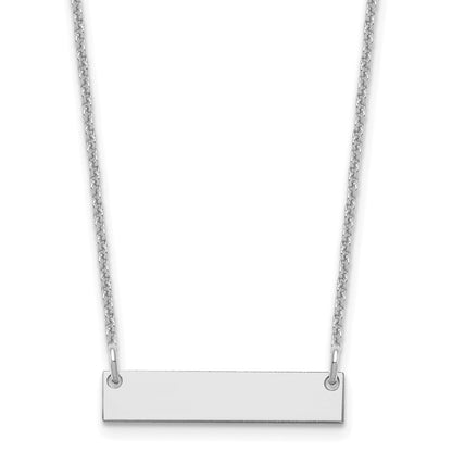 10k White Gold Small Blank Bar Necklace