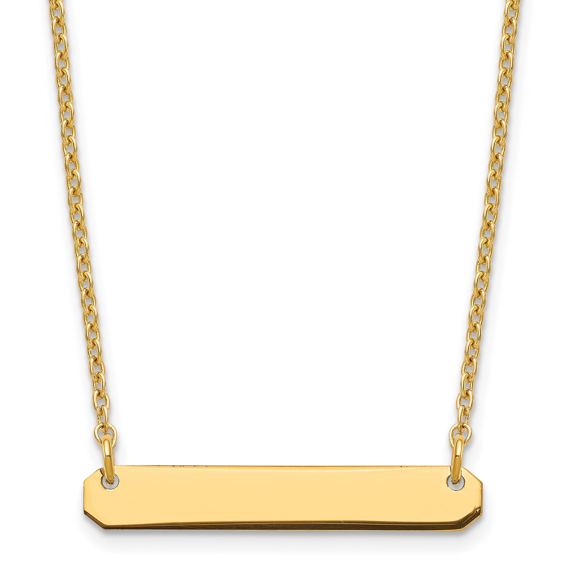 Sterling silver/Gold-plated Small Blank Bar Necklace