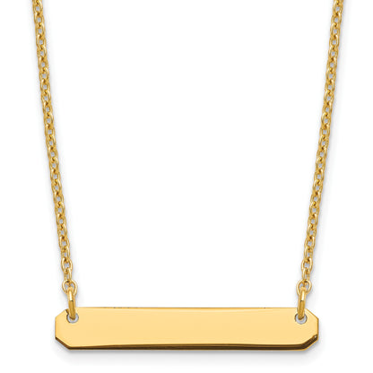 Sterling silver/Gold-plated Small Blank Bar Necklace