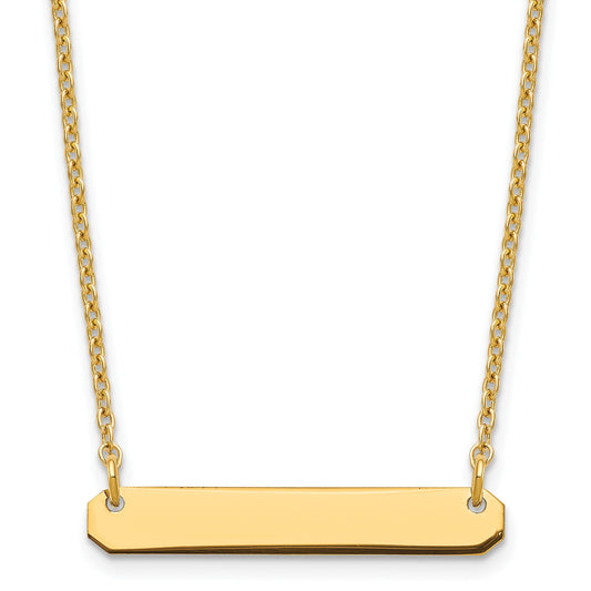 Sterling silver/Gold-plated Small Blank Bar Necklace