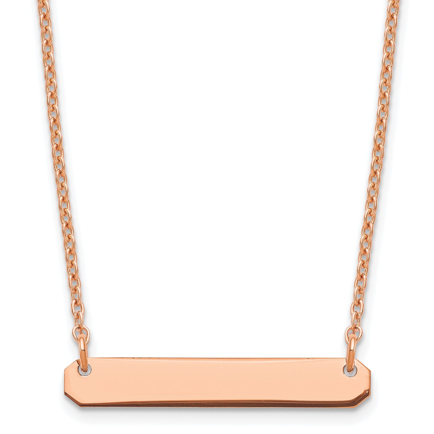 Sterling Silver/Rose-plated Small Blank Bar Necklace