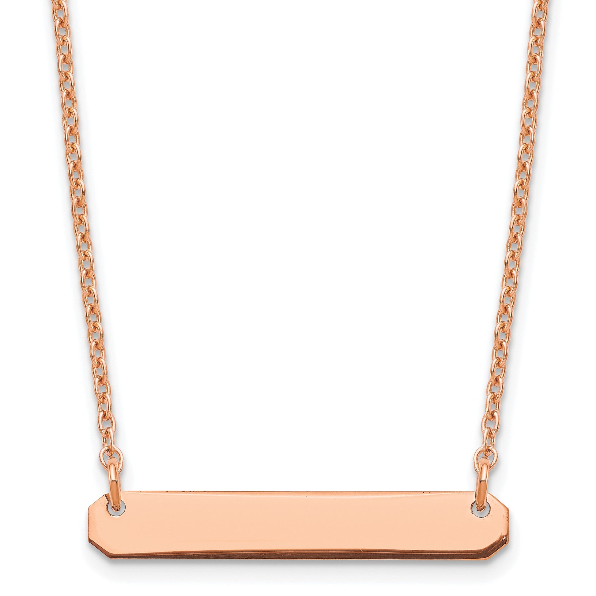Sterling Silver/Rose-plated Small Blank Bar Necklace