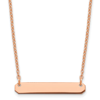 Sterling Silver/Rose-plated Small Blank Bar Necklace