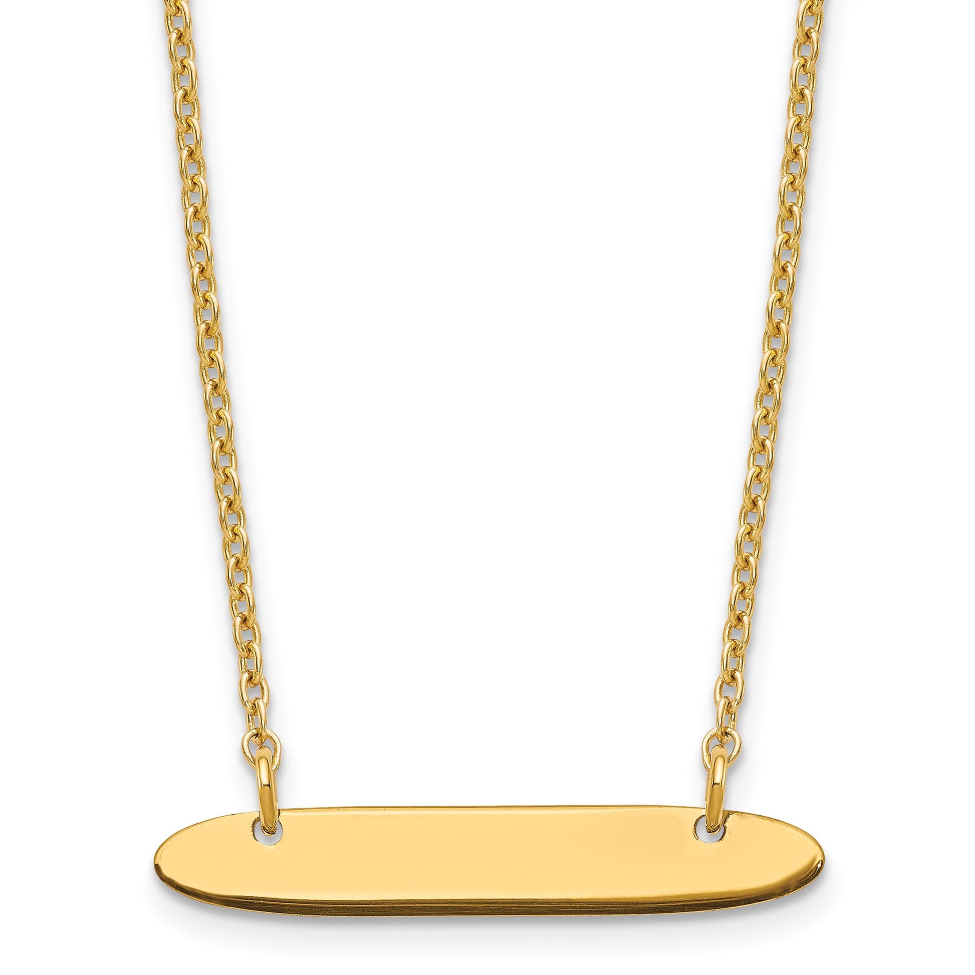 Sterling Silver/Gold-plated Small Oblong Blank Bar Necklace