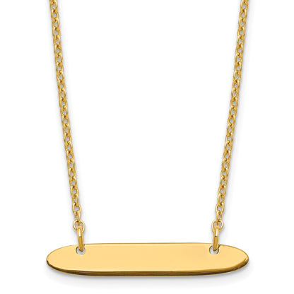 Sterling Silver/Gold-plated Small Oblong Blank Bar Necklace