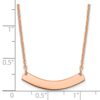Sterling Silver/Rhodium-plated Small Curved Blank Bar Necklace