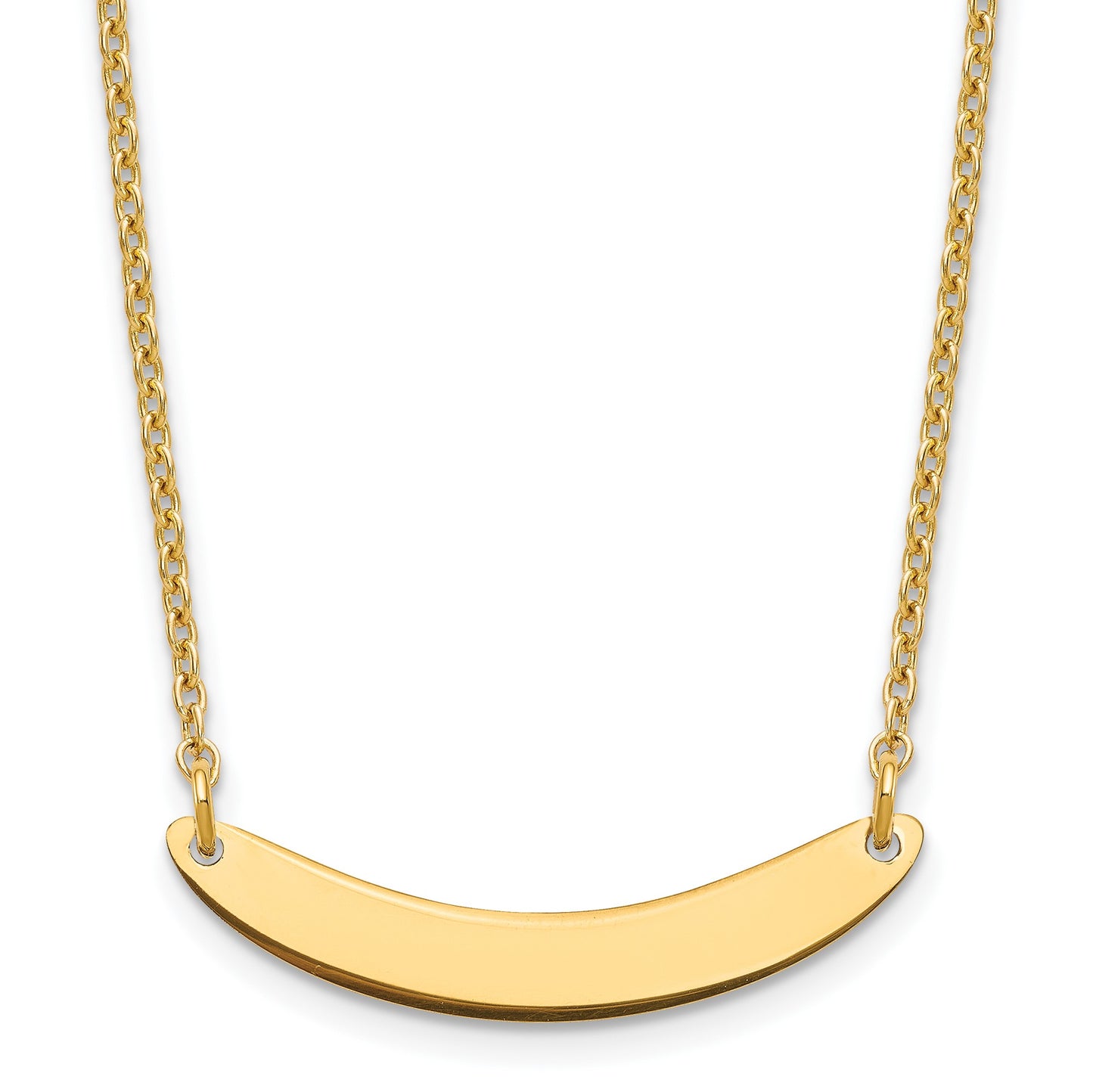 Sterling Silver/Gold-plated Small Curved Blank Bar Necklace