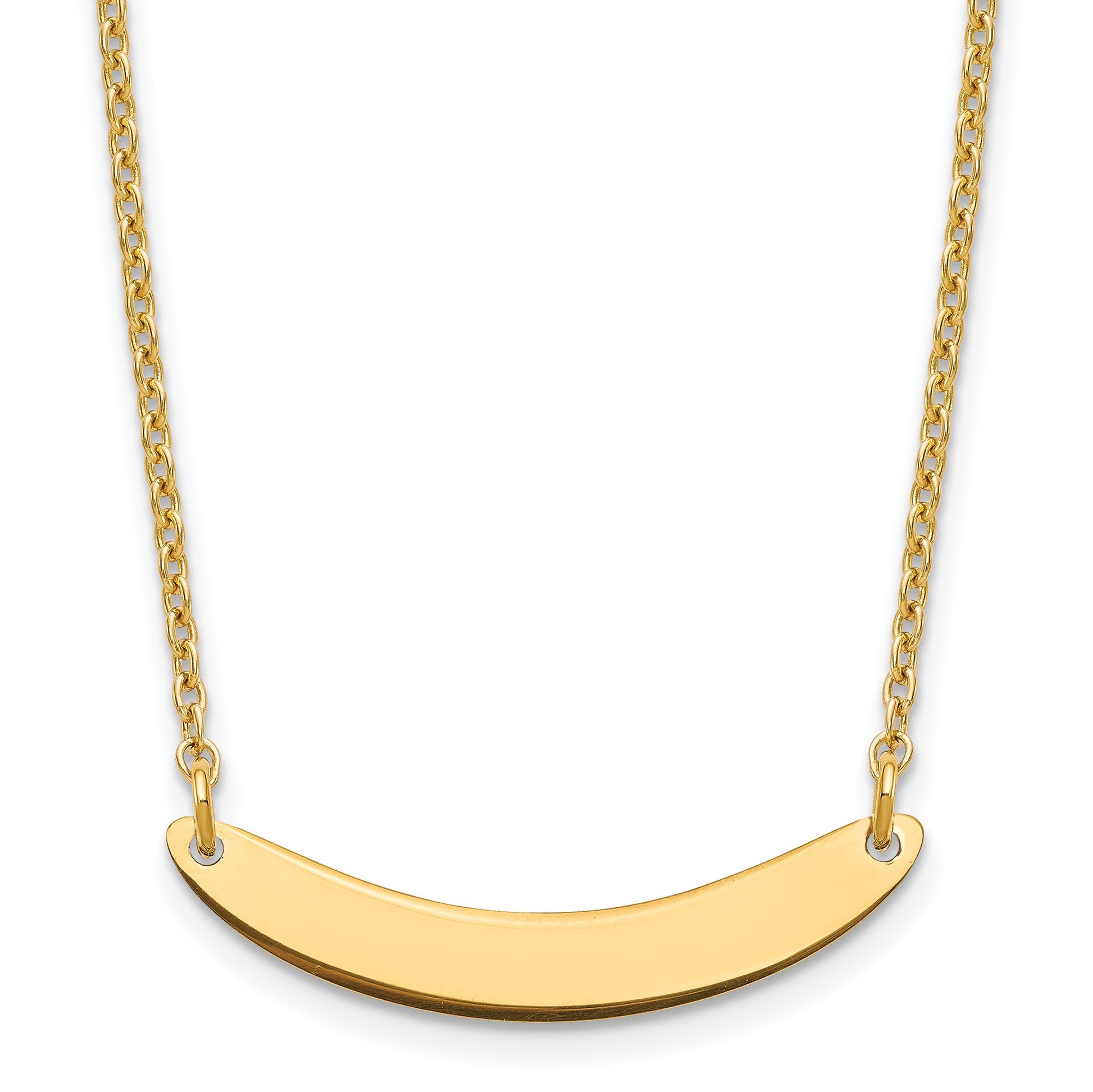 Sterling Silver/Gold-plated Small Curved Blank Bar Necklace