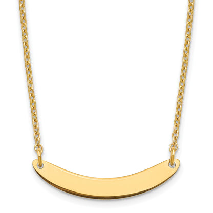 Sterling Silver/Gold-plated Small Curved Blank Bar Necklace