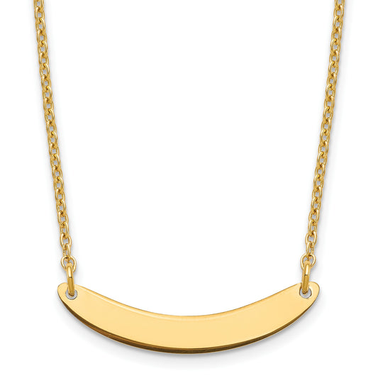 Sterling Silver/Gold-plated Small Curved Blank Bar Necklace