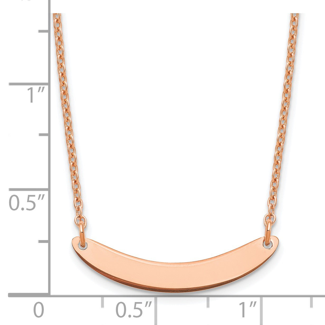 Sterling Silver/Rose-plated Small Curved Blank Bar Necklace