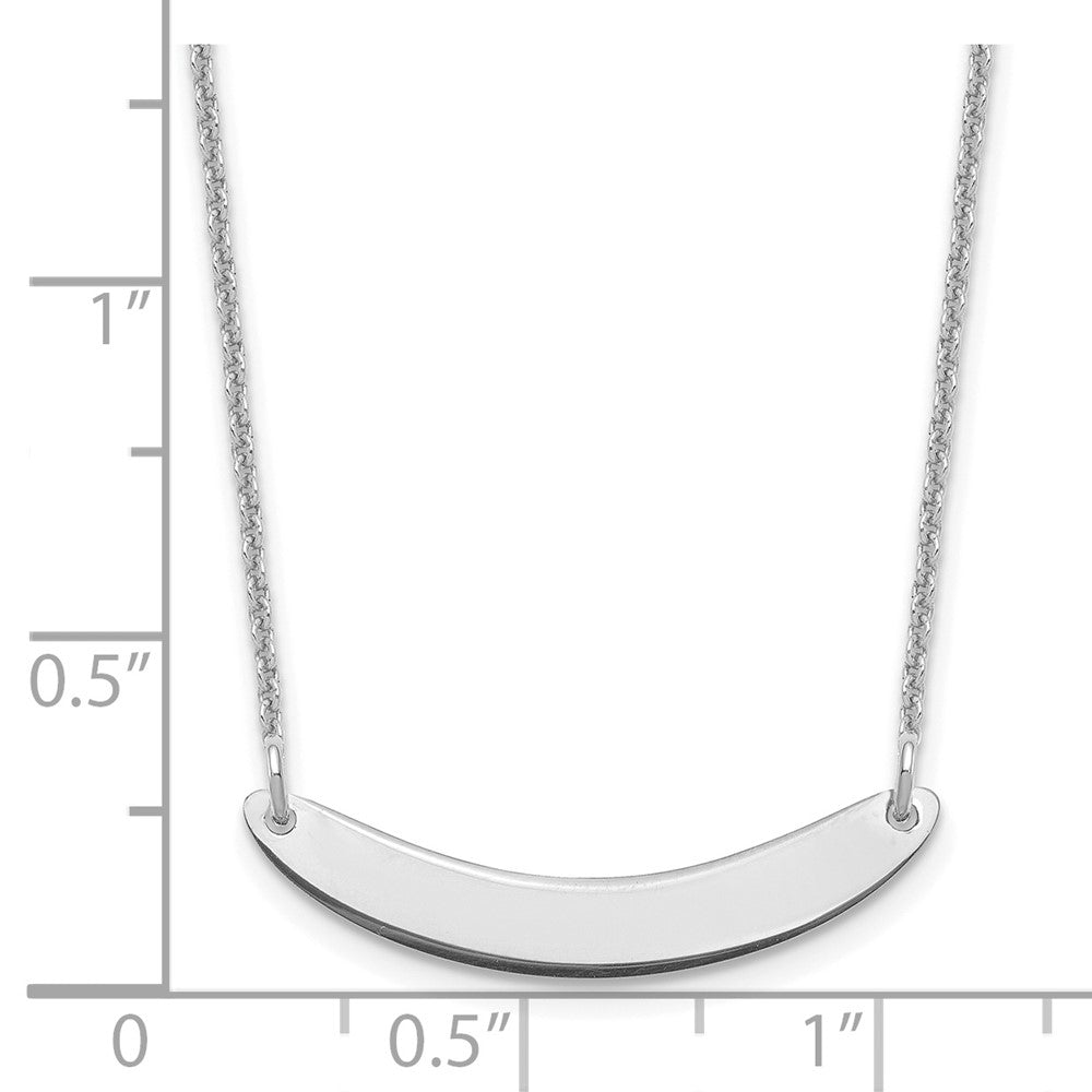 10k White Gold Small Curved Blank Bar Necklace