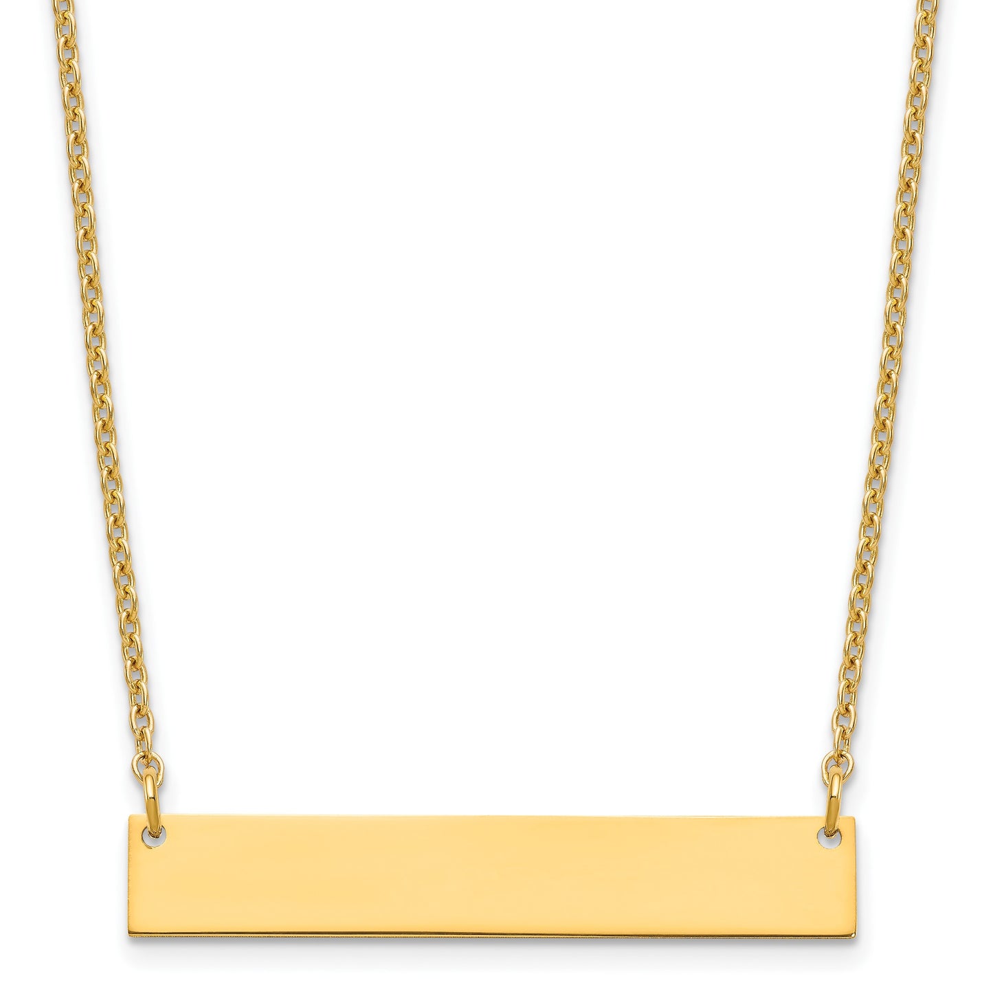Sterling Silver/Gold-plated Medium Blank Bar Necklace