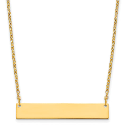 Sterling Silver/Gold-plated Medium Blank Bar Necklace