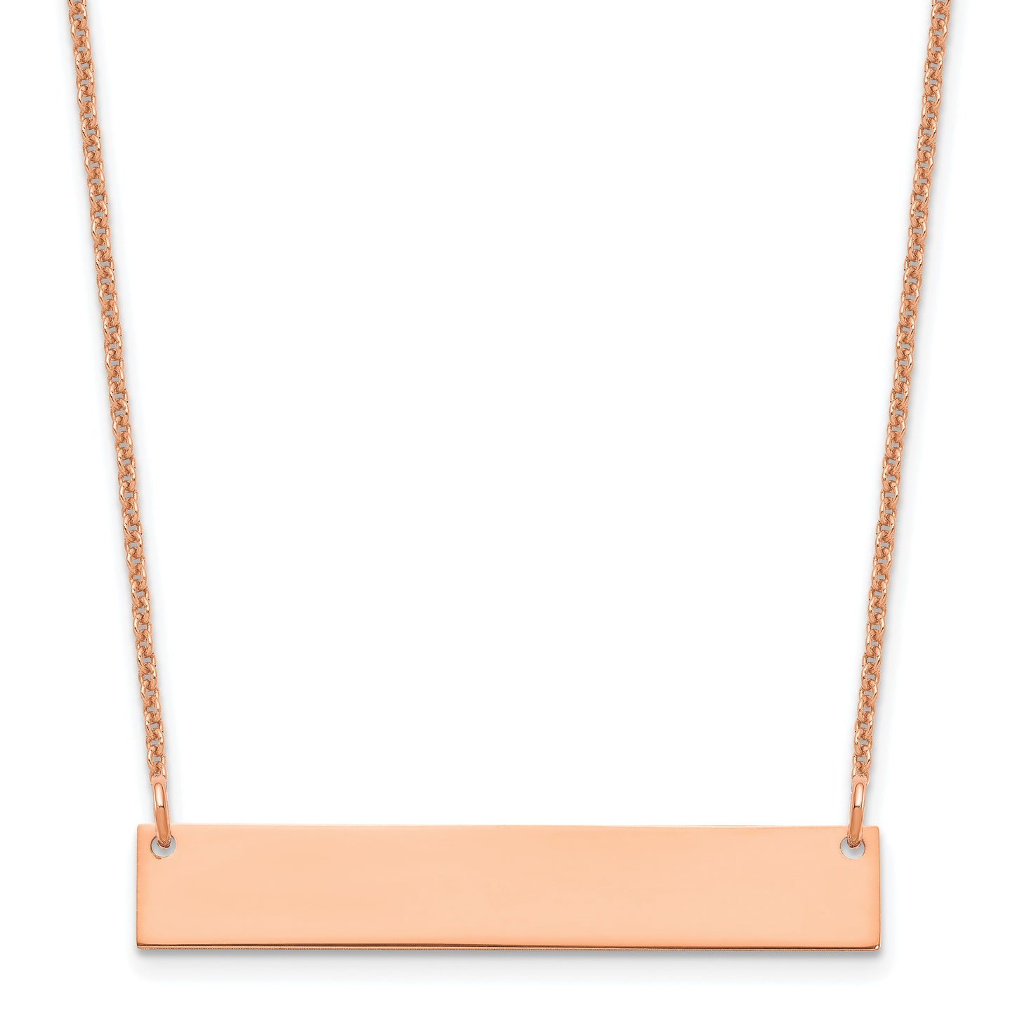 14k Rose Gold Medium Blank Bar Necklace