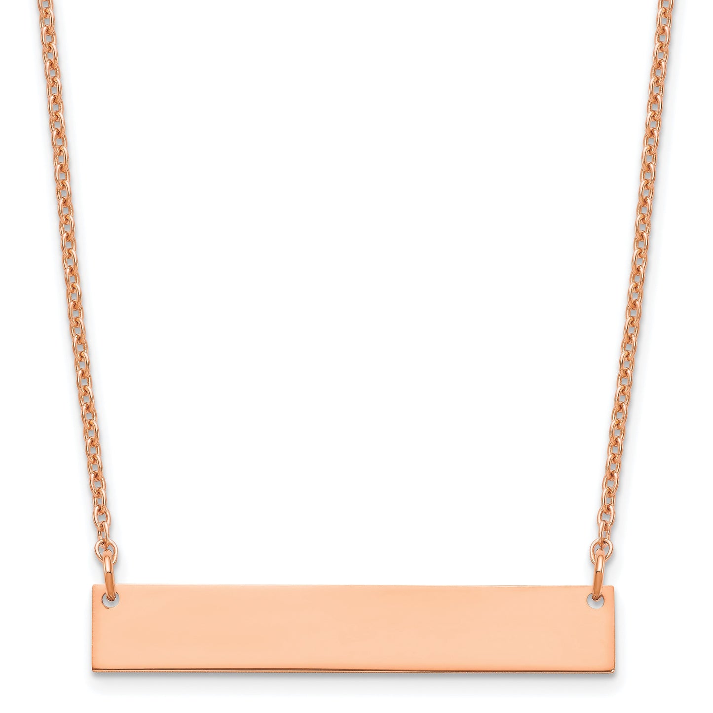 Sterling Silver/Rose-gold Medium Blank Bar Necklace