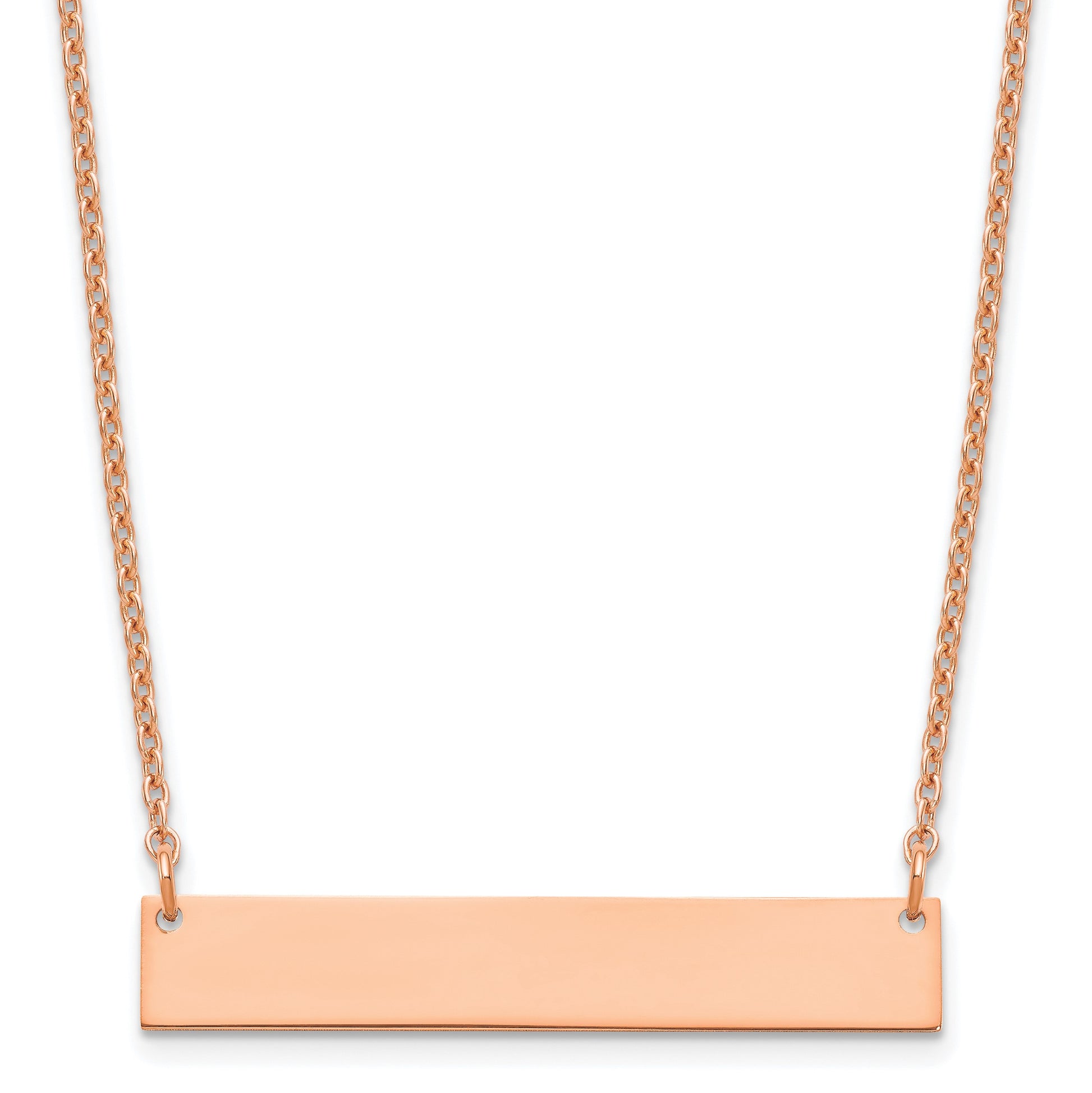 Sterling Silver/Rose-gold Medium Blank Bar Necklace