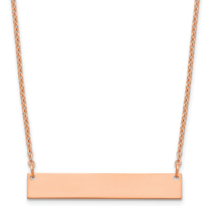 Sterling Silver/Rose-gold Medium Blank Bar Necklace