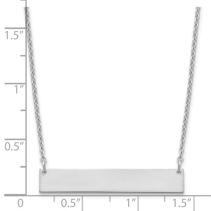 Sterling Silver/Rhodium-plated Medium Blank Bar Necklace