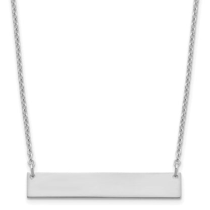 Sterling Silver/Rhodium-plated Medium Blank Bar Necklace