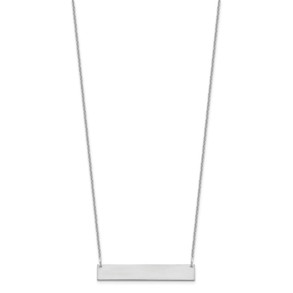 10k White Gold Medium Blank Bar Necklace