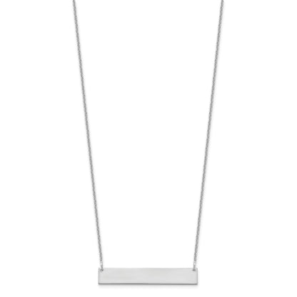 10k White Gold Medium Blank Bar Necklace