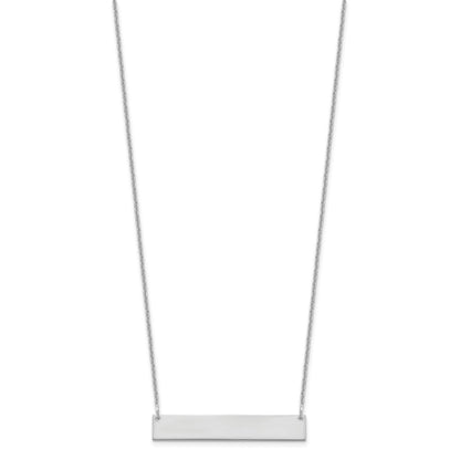 14k White Gold Medium Blank Bar Necklace