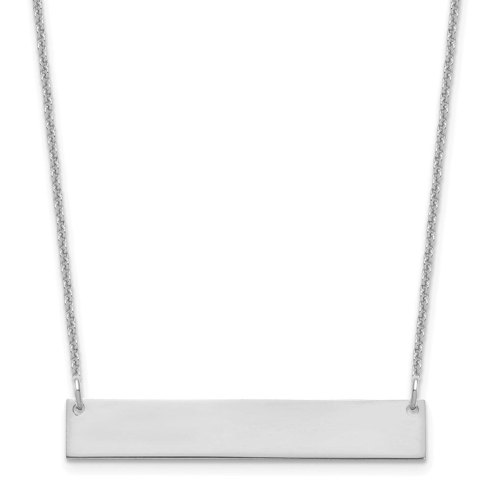 10k White Gold Medium Blank Bar Necklace