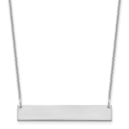 14k White Gold Medium Blank Bar Necklace