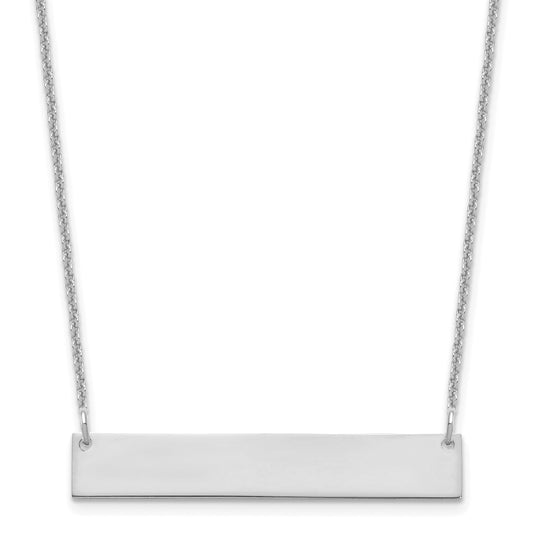 14k White Gold Medium Blank Bar Necklace