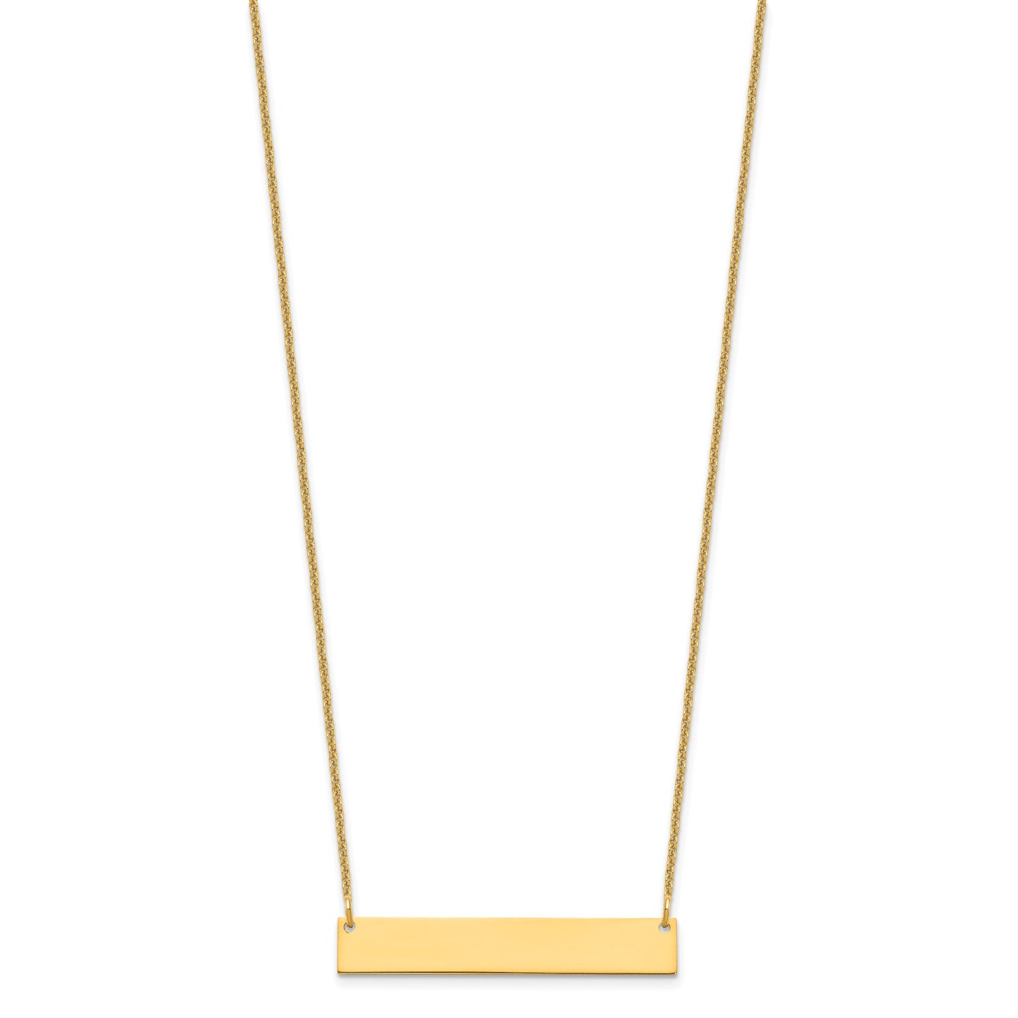 14k  Yellow Gold Medium Blank Bar Necklace