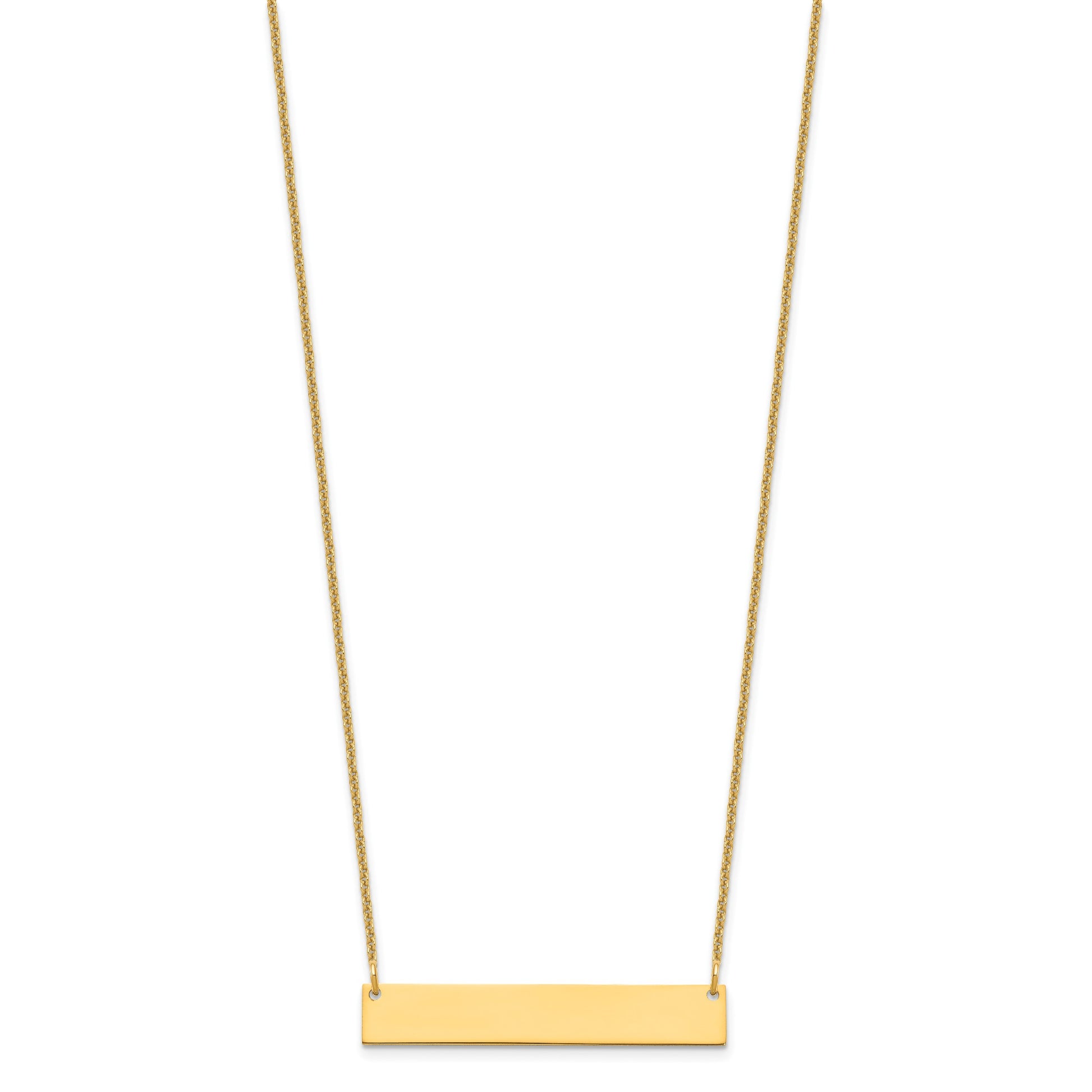 14k  Yellow Gold Medium Blank Bar Necklace