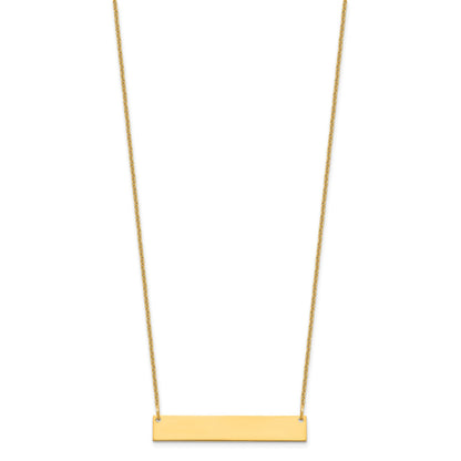 14k  Yellow Gold Medium Blank Bar Necklace