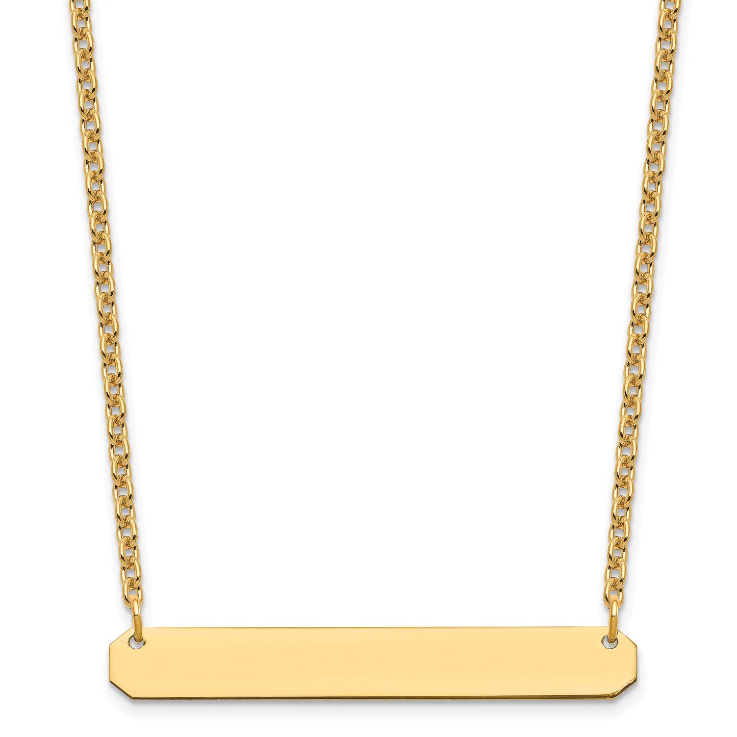 Sterling Silver/Gold-plated Medium Blank Bar Necklace