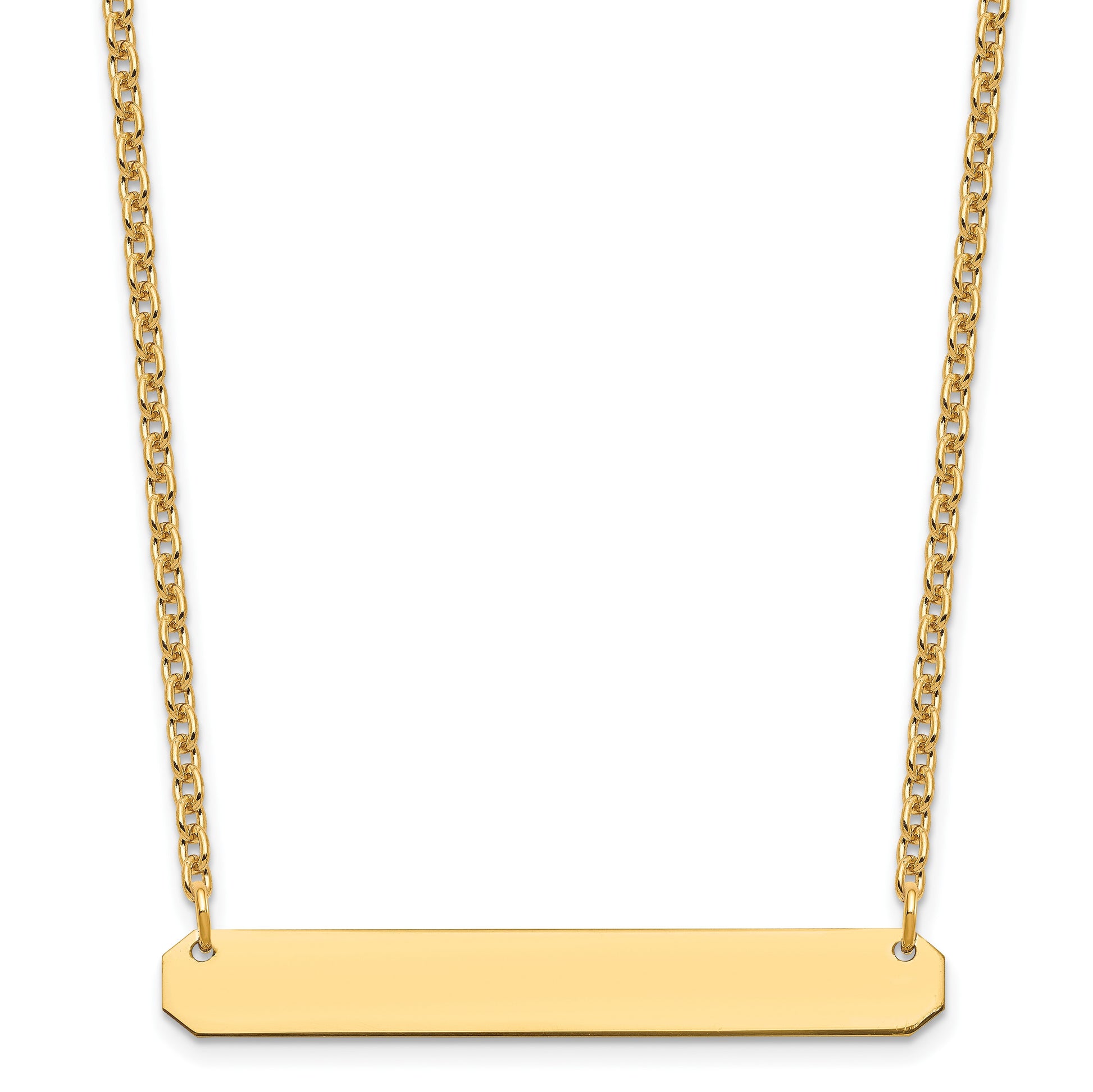 Sterling Silver/Gold-plated Medium Blank Bar Necklace