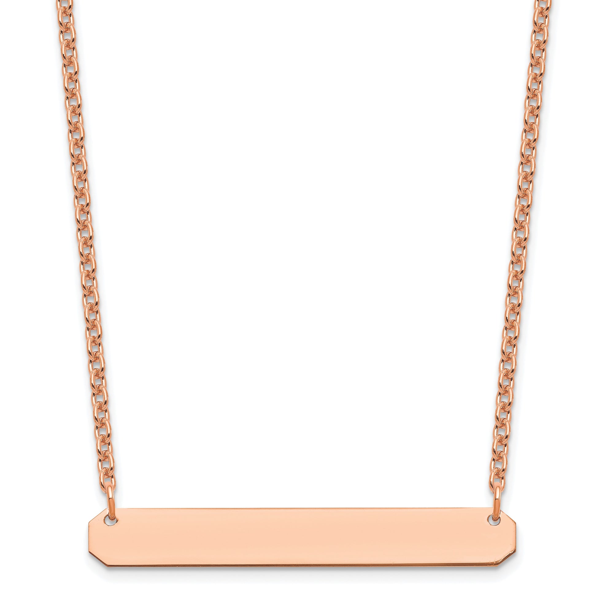 Sterling Silver/Rose-plated Medium Blank Bar Necklace